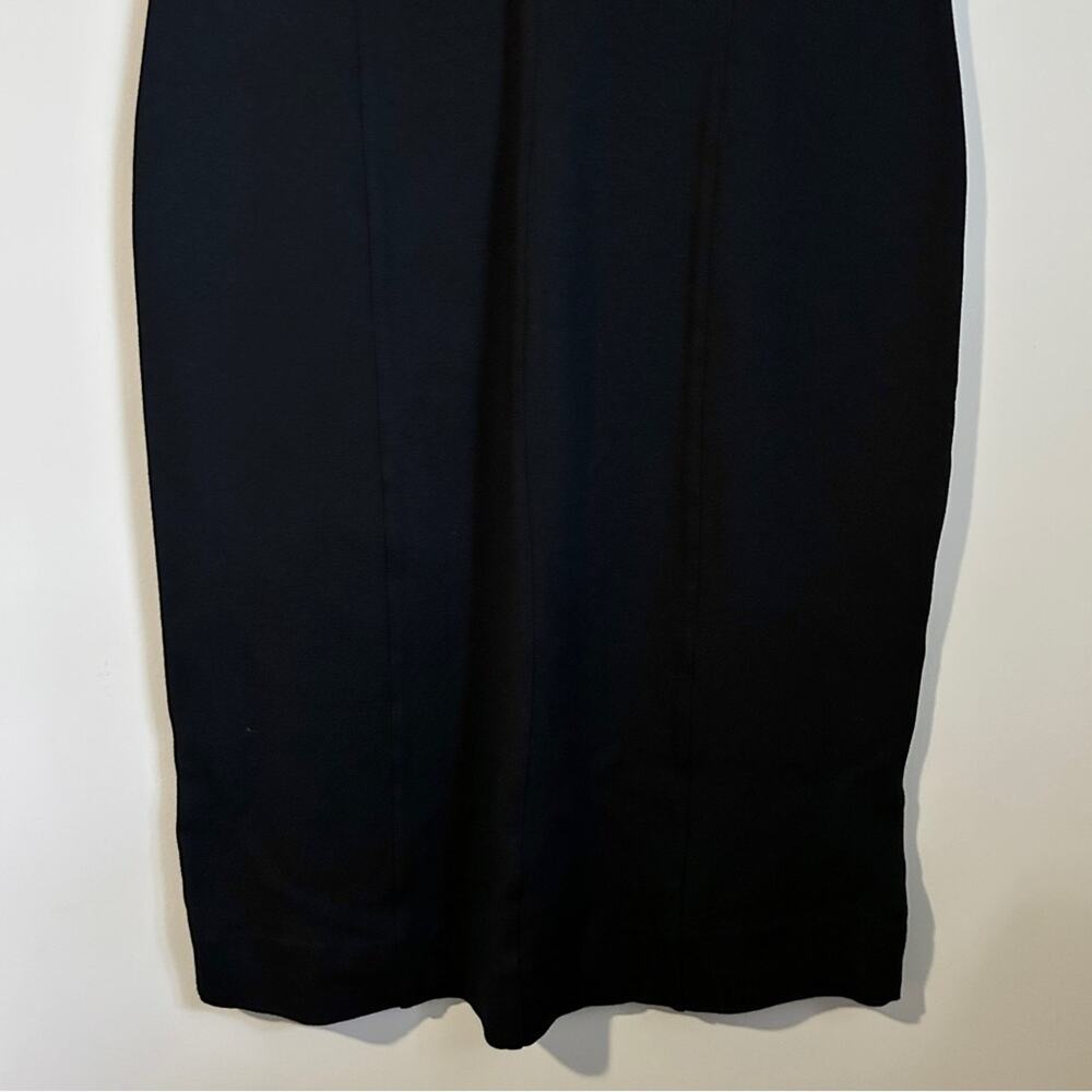 CAbi Black “Claire” Ponte Knit V-Neck 1/2-Sleeve Knee-Length Sheath Dress Size 6 - Picture 5 of 14